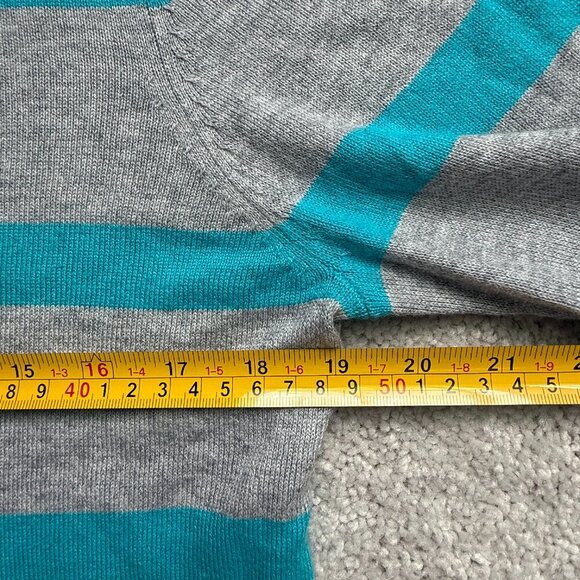 JCPenney New Cashmere blend Vibrant Striped Turtleneck Sweater Sz PL - Picture 7 of 9